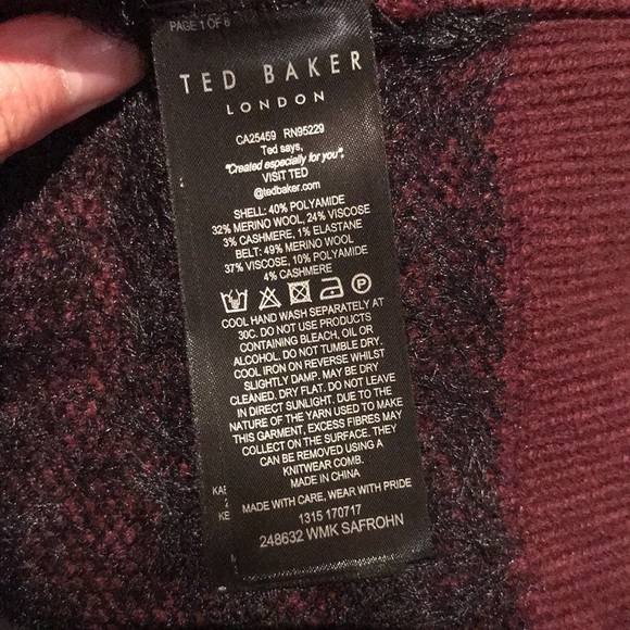 Ted Baker Safrohn Jacquard Long Cardigan - Picture 9 of 9